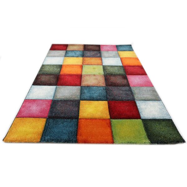NOWOCZESNY KOLOROWY DYWAN POKOJOWY do salonu biura dziecięcy KWADRATY KOSTKA MERINOS BELIS 120x170 cm - obrazek 8