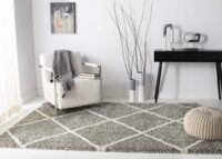 Nowoczesny dywan SAFAVIEH HUDSON SHAG GREY/IVORY w romby szary kremowy 90x150 cm - obrazek 10