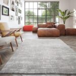 ELEGANCKI NOWOCZESNY DYWAN DO SALONU BELGIJSKI PREMIUM szary, kremowy melanż HYKKON ALSAN GREY 140x200 cm
