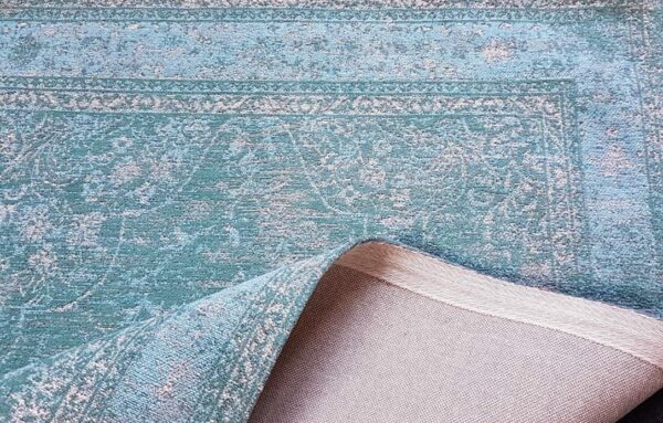 WESTWING PALERMO Dywan bawełniany szenilowy orientalny perski w stylu VINTAGE turkusowy niebieski zielony 120x180 cm - obrazek 12