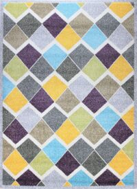 Nowoczesny, kolorowy, geometryczny dywan w romby 120x180 cm - obrazek 5
