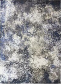 Lśniący, abstrakcyjny dywan w stylu GLAMOUR niebieski złoty 140x190 cm - obrazek 4