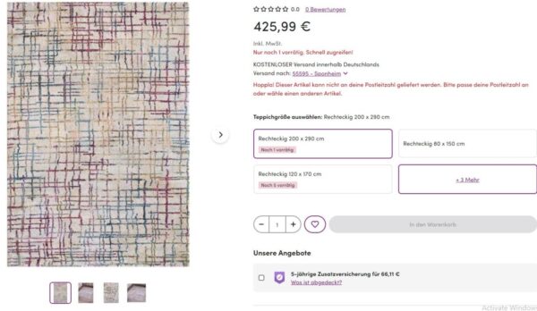 NOWOCZESNY ABSTRAKCYJNY DYWAN DO POKOJU BIURA kolorowy kremowy SANAT HALI BALI 200x290 cm - obrazek 11