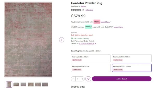 WISKOZOWY AKRYLOWY Dywan glamour z frędzlami BAKERO CORDOBA POWDER z połyskiem w stylu VINTAGE - obrazek 13