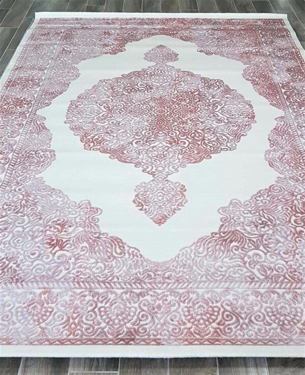 ORIENTALNY BAROKOWY dywan do salonu w stylu vintage GALAXY RAINBOW kremowy różowy 200x290 cm - obrazek 4
