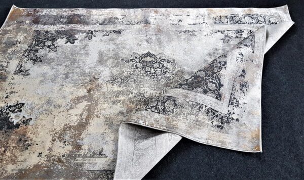 NOWOCZESNY, LŚNIĄCY, BAROKOWY DYWAN GLAMOUR DO SALONU, SYPIALNI, BIURA w postarzanym stylu vintage. Beżowy złoty czarny 140x190 cm, 160x220 cm - obrazek 9