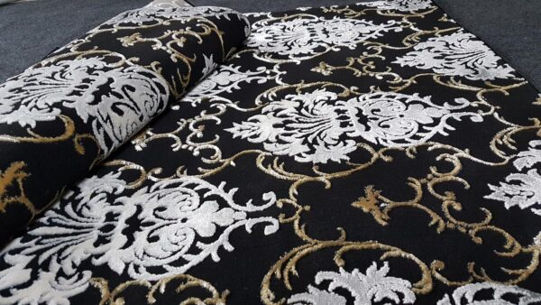 Nowoczesny dywan barokowy, orientalny w stylu GLAMOUR, czarny złoty 120x180 cm - obrazek 15