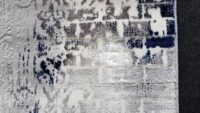 NOWOCZESNY LŚNIĄCY DYWAN W STYLU VINTAGE GLAMOUR do sypialni salonu szary niebieski granatowy WZÓR CEGŁY 160×220 cm - obrazek 9