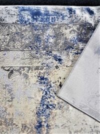 NOWOCZESNY, LŚNIĄCY, BAROKOWY DYWAN GLAMOUR DO SALONU, SYPIALNI, BIURA w postarzanym stylu vintage. Beżowy złoty niebieski 160x220 cm - obrazek 7