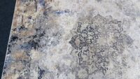 NOWOCZESNY, LŚNIĄCY, BAROKOWY DYWAN GLAMOUR DO SALONU, SYPIALNI, BIURA w postarzanym stylu vintage. Beżowy złoty niebieski 160x220 cm - obrazek 8