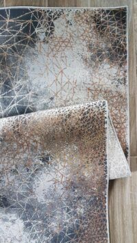 Nowoczesny, abstrakcyjny dywan w stylu GLAMOUR beżowy złoty 160x220 cm - obrazek 8