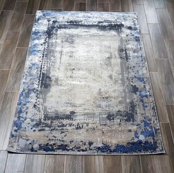 Nowoczesny dywan w postarzanym stylu VINTAGE szary niebieski 140x190 cm - obrazek 5