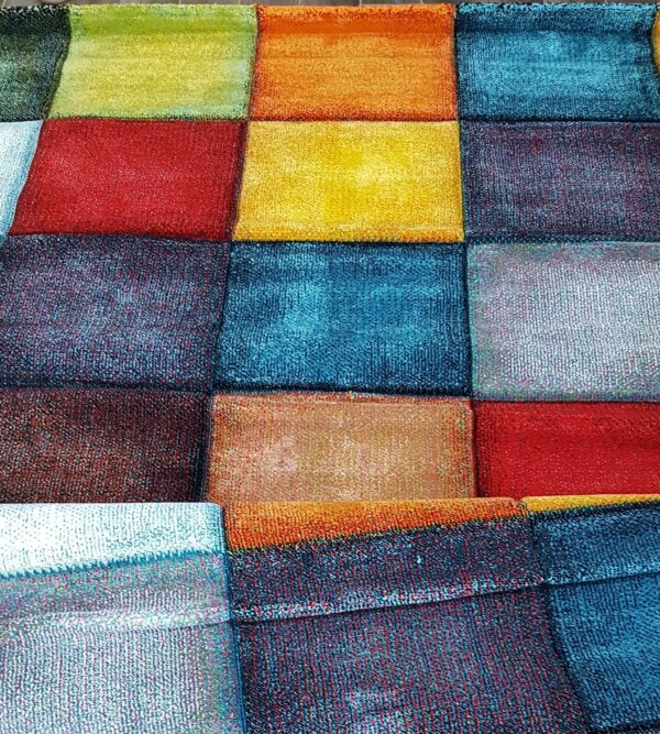 NOWOCZESNY KOLOROWY DYWAN POKOJOWY do salonu biura dziecięcy KWADRATY KOSTKA MERINOS BELIS 120x170 cm - obrazek 15