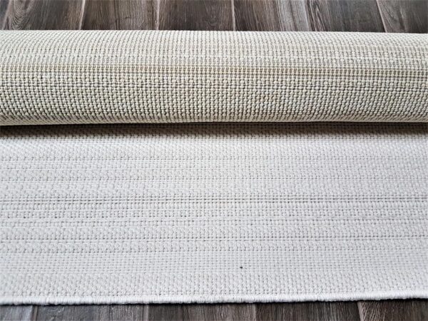 Przytulny etniczny PLECIONY DYWAN SZNURKOWY BOHO skandynawski biały ecru 120x150 cm - obrazek 4