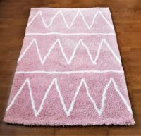 Puszysty dywan VELVET PINK shaggy w kolorze jasnego różu z białym wzorem - obrazek 13
