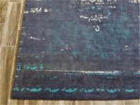DYWAN BAWEŁNIANY SZENILOWY granatowy niebieski vintage OCEAN 170x240 cm - obrazek 6
