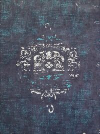 DYWAN BAWEŁNIANY SZENILOWY granatowy niebieski vintage OCEAN 170x240 cm - obrazek 7