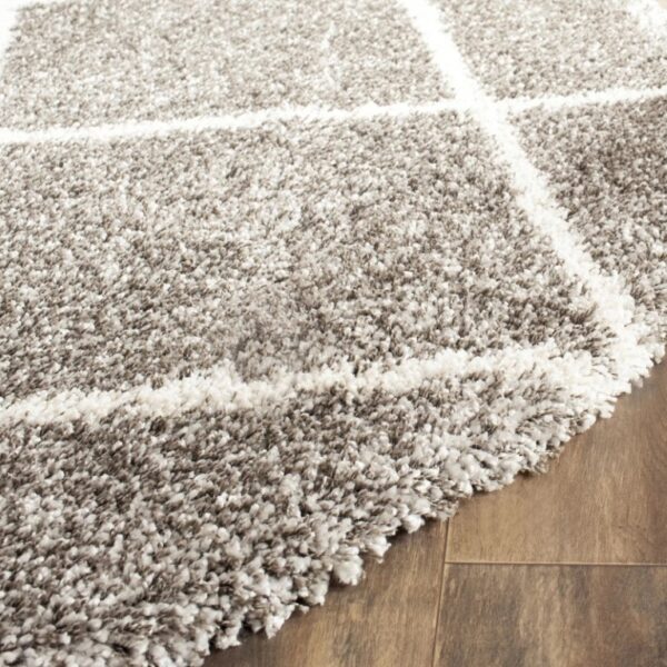 Nowoczesny dywan SAFAVIEH HUDSON SHAG GREY/IVORY w romby szary kremowy 90x150 cm - obrazek 16