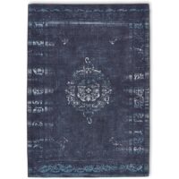 DYWAN BAWEŁNIANY SZENILOWY granatowy niebieski vintage OCEAN 170x240 cm - obrazek 5