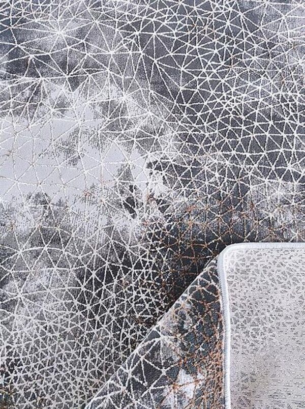 Nowoczesny, abstrakcyjny dywan w stylu GLAMOUR beżowy złoty 160x220 cm - obrazek 3