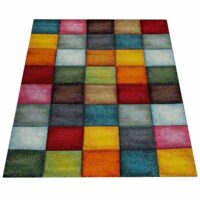 NOWOCZESNY KOLOROWY DYWAN POKOJOWY do salonu biura dziecięcy KWADRATY KOSTKA MERINOS BELIS 120x170 cm - obrazek 4