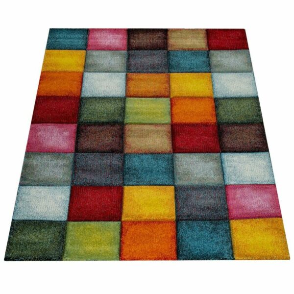 NOWOCZESNY KOLOROWY DYWAN POKOJOWY do salonu biura dziecięcy KWADRATY KOSTKA MERINOS BELIS 120x170 cm - obrazek 4