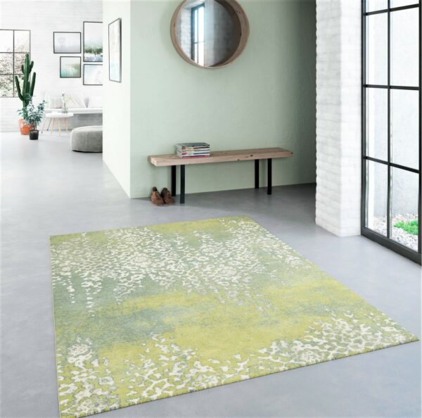 ORIENTALNY BELGIJSKI dywan w postarzanym stylu VINTAGE zielony, żółty 160x230 cm - obrazek 7
