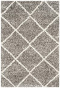 Nowoczesny dywan SAFAVIEH HUDSON SHAG GREY/IVORY w romby szary kremowy 90x150 cm - obrazek 6
