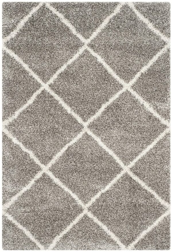Nowoczesny dywan SAFAVIEH HUDSON SHAG GREY/IVORY w romby szary kremowy 90x150 cm - obrazek 6