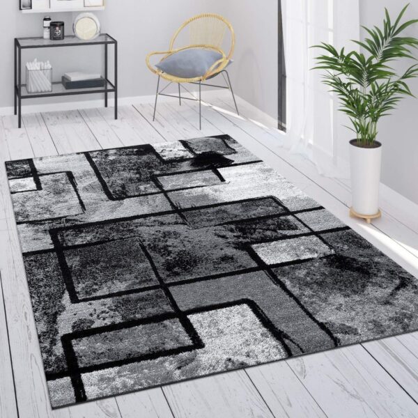 Dywan nowoczesny o abstrakcyjnym wzorze w kolorze bieli, szarości i czerni PACO HOME MONDIAL 120x170 cm - obrazek 9
