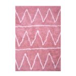 Puszysty dywan VELVET PINK shaggy w kolorze jasnego różu z białym wzorem