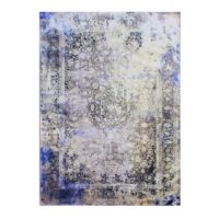 NOWOCZESNY, LŚNIĄCY, BAROKOWY DYWAN GLAMOUR DO SALONU, SYPIALNI, BIURA w postarzanym stylu vintage. Beżowy złoty niebieski 160x220 cm