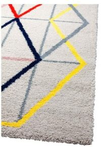 Nowoczesny, designerski dywan IKEA PS z gęstym, grubym włosiem. Kremowy w kolorowe romby140x200 cm - obrazek 10