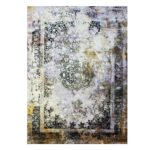 NOWOCZESNY, LŚNIĄCY, BAROKOWY DYWAN GLAMOUR DO SALONU, SYPIALNI, BIURA w postarzanym stylu vintage. Beżowy złoty czarny 140x190 cm, 160x220 cm