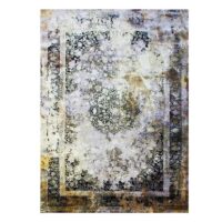 NOWOCZESNY, LŚNIĄCY, BAROKOWY DYWAN GLAMOUR DO SALONU, SYPIALNI, BIURA w postarzanym stylu vintage. Beżowy złoty czarny 140x190 cm, 160x220 cm