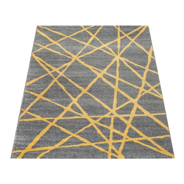 PACO HOME PATTERN Nowoczesny dywan do salonu szary żółty w przecinające się, nieregularne linie 200x290 cm - obrazek 10