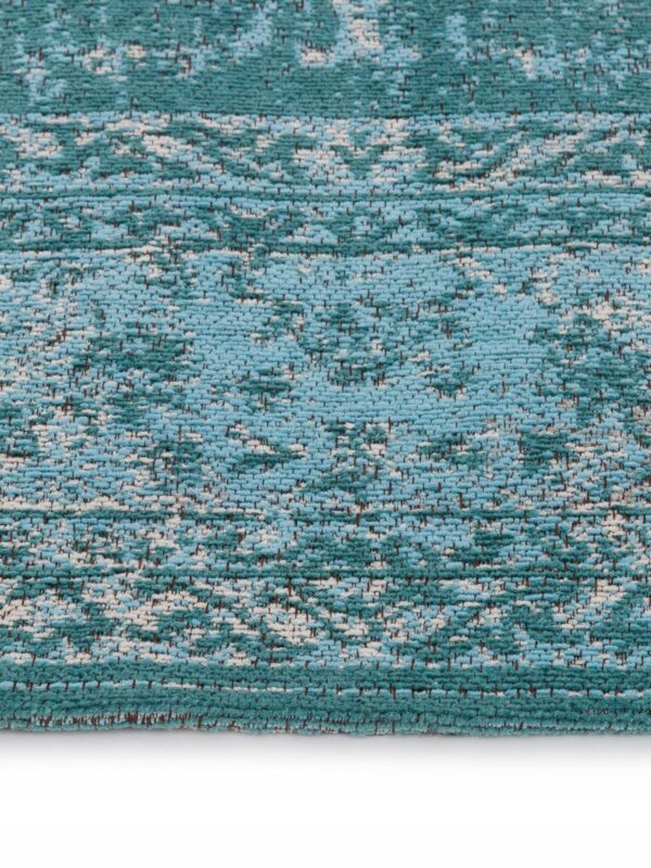 WESTWING PALERMO Dywan bawełniany szenilowy orientalny perski w stylu VINTAGE turkusowy niebieski zielony 120x180 cm - obrazek 3
