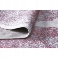 ORIENTALNY BAROKOWY dywan do salonu w stylu vintage GALAXY RAINBOW kremowy różowy 200x290 cm - obrazek 3