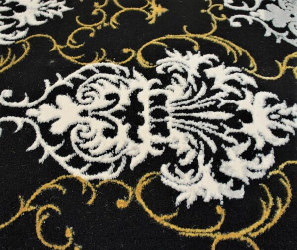 Nowoczesny dywan barokowy, orientalny w stylu GLAMOUR, czarny złoty 120x180 cm - obrazek 8