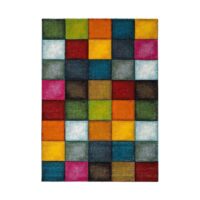 NOWOCZESNY KOLOROWY DYWAN POKOJOWY do salonu biura dziecięcy KWADRATY KOSTKA MERINOS BELIS 120x170 cm - obrazek 12