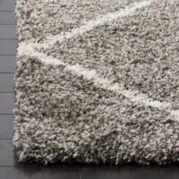 Nowoczesny dywan SAFAVIEH HUDSON SHAG GREY/IVORY w romby szary kremowy 90x150 cm - obrazek 4