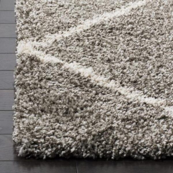 Nowoczesny dywan SAFAVIEH HUDSON SHAG GREY/IVORY w romby szary kremowy 90x150 cm - obrazek 4