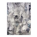 NOWOCZESNY LŚNIĄCY DYWAN W STYLU VINTAGE GLAMOUR do sypialni salonu szary niebieski granatowy WZÓR CEGŁY 160×220 cm