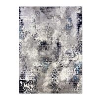 NOWOCZESNY LŚNIĄCY DYWAN W STYLU VINTAGE GLAMOUR do sypialni salonu szary niebieski granatowy WZÓR CEGŁY 160×220 cm