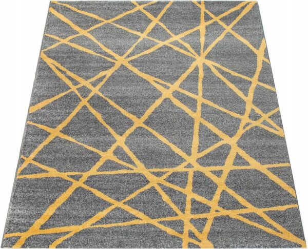 PACO HOME PATTERN Nowoczesny dywan do salonu szary żółty w przecinające się, nieregularne linie 200x290 cm - obrazek 7