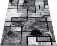 Dywan nowoczesny o abstrakcyjnym wzorze w kolorze bieli, szarości i czerni PACO HOME MONDIAL 120x170 cm - obrazek 2