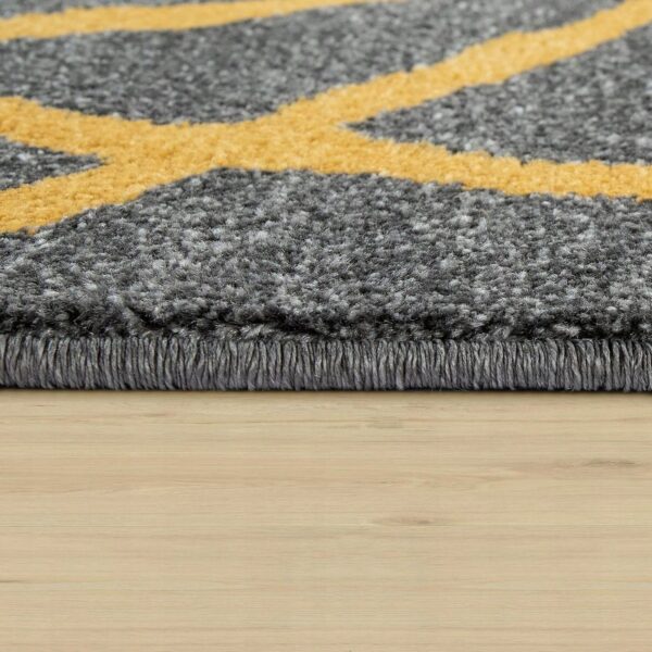 PACO HOME PATTERN Nowoczesny dywan do salonu szary żółty w przecinające się, nieregularne linie 200x290 cm - obrazek 5