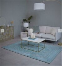 WESTWING PALERMO Dywan bawełniany szenilowy orientalny perski w stylu VINTAGE turkusowy niebieski zielony 120x180 cm - obrazek 10
