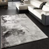 Dywan nowoczesny abstrakcyjny PACO HOME CANVAS artystyczne płótno. Szary, czarny, biały