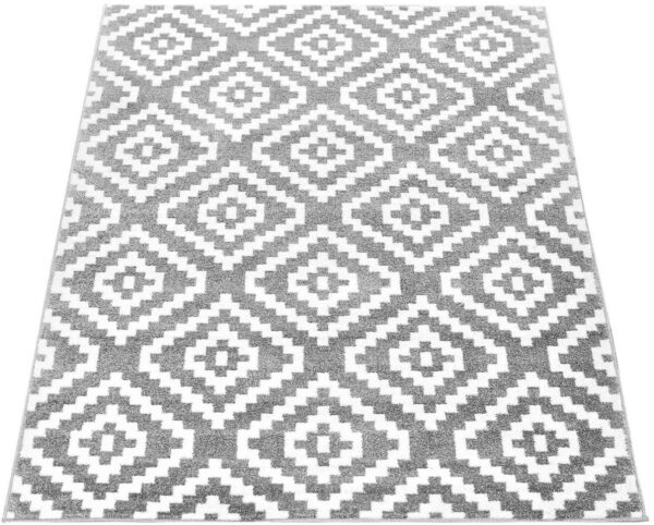 NOWOCZESNY PRZYJEMNY W DOTYKU dywan pokojowy geometryczny biały szary PACO HOME STELLA SV 160x220 cm - obrazek 6